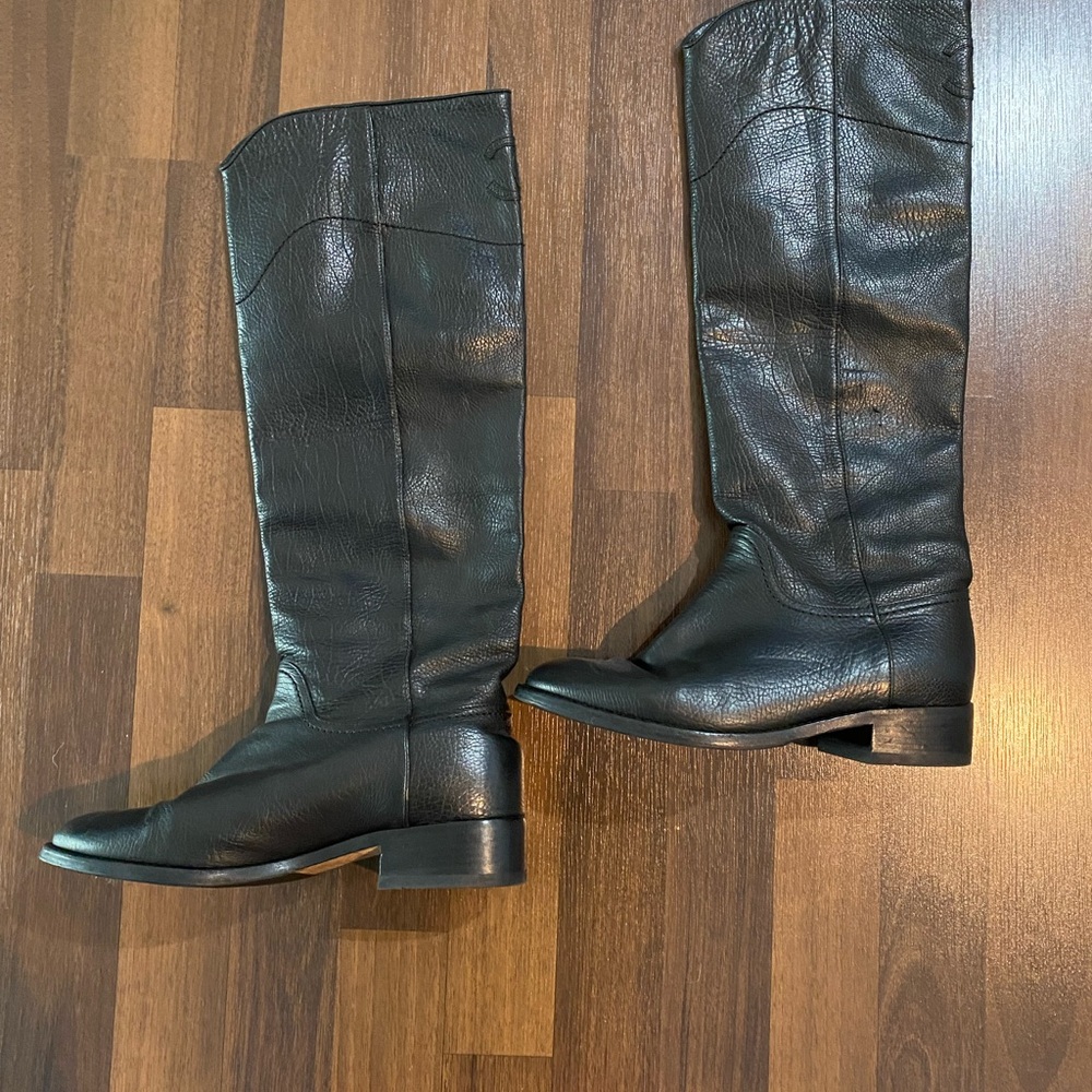 Chanel black riding boots